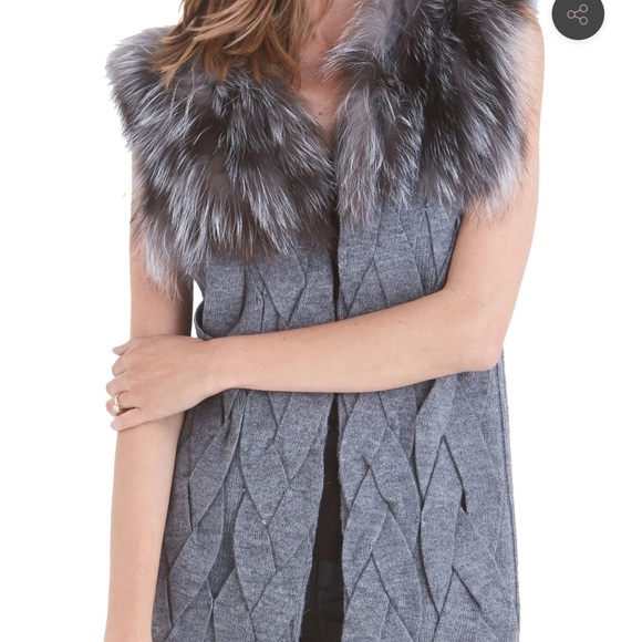 Love Token Fox Fur Trim Sweater Sz XS - Picture 2 of 9